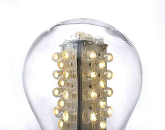 未來(lái)光源：燈泡中的發(fā)光二極管（LED），它們是通電後能發(fā)光的半導(dǎo)體。新型塑料將在未來(lái)照明發(fā)揮重要作用